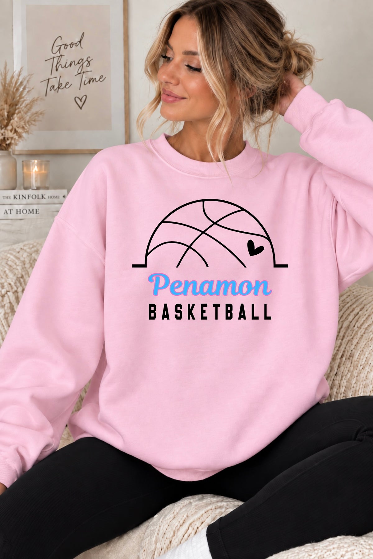 Penamon with heart crewneck