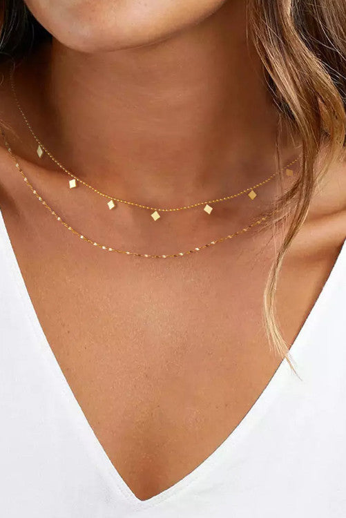 Gold Double-Layered Necklace WS RTS – B. Harlow Boutique