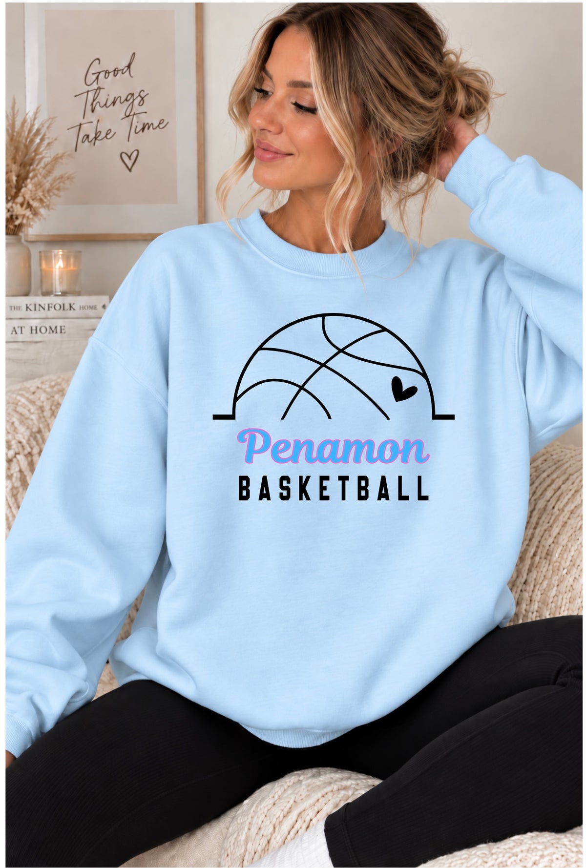 Penamon with heart crewneck