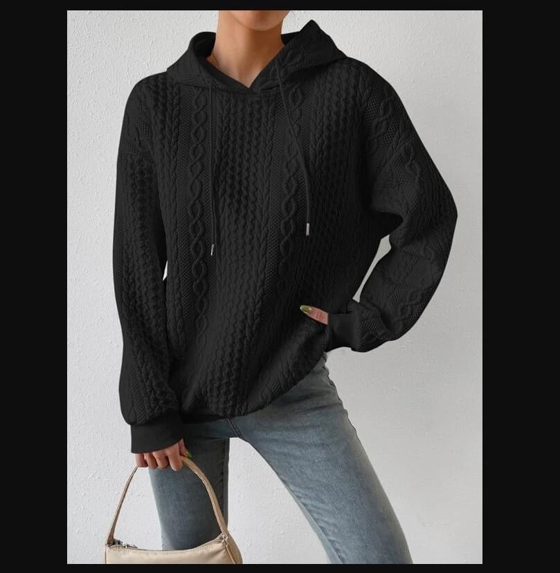 Woven Knit Hooded Sweater