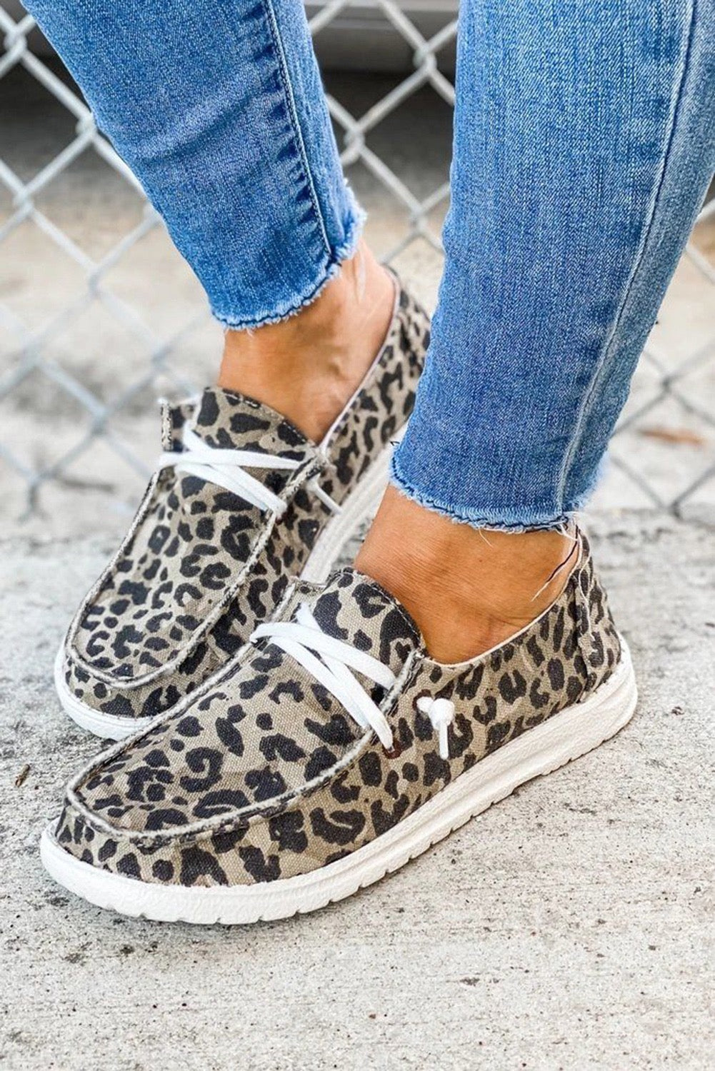 Leopard Slip On Flat Canvas Shoes RTS
