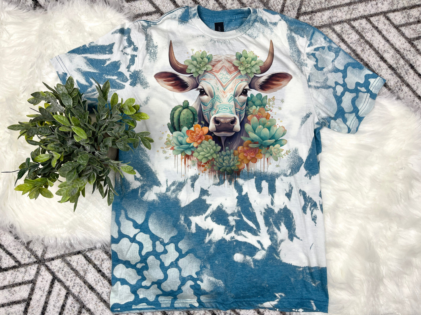 Succulent bull bleached tshirt
